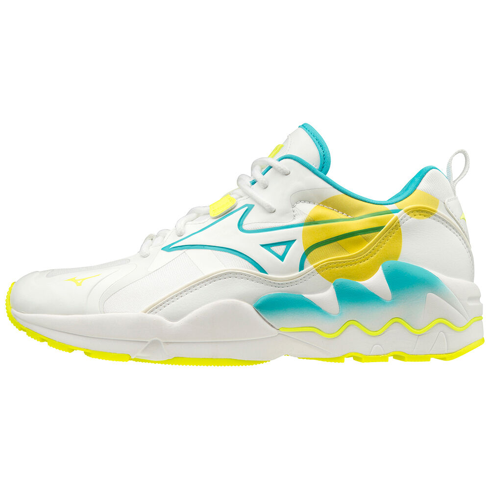 Mizuno Men's Wave Rider 1 Shape of Time Sneakers White/Yellow (D1GA200347-WST)